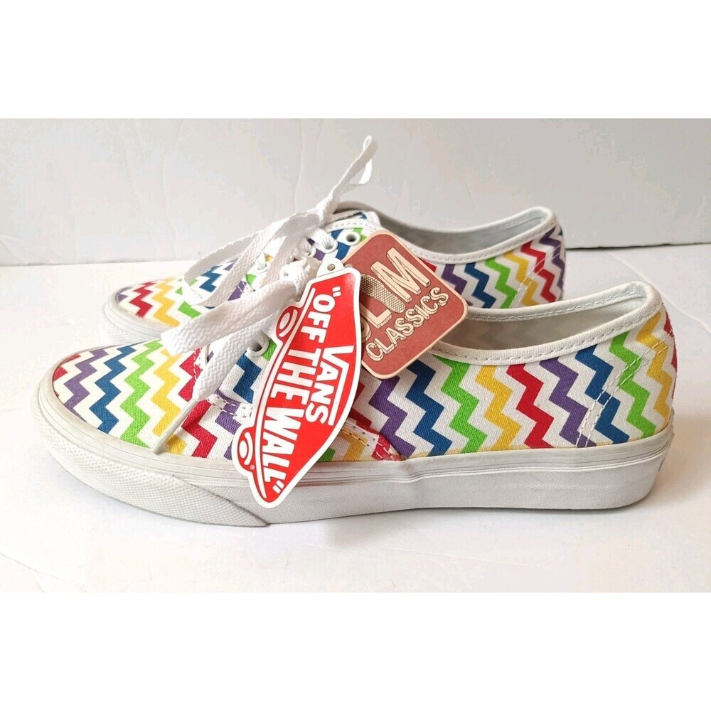 Vans Off the Wall Rainbow Zig Zag Chevron Shoes Womens 6 Multi Color - Picture 3 of 7